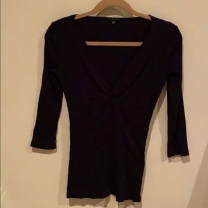Sisley black v-neck blouse